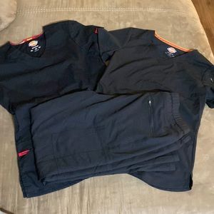 Dickies Scrubs lot 2 size small tops 1 medium pants black
